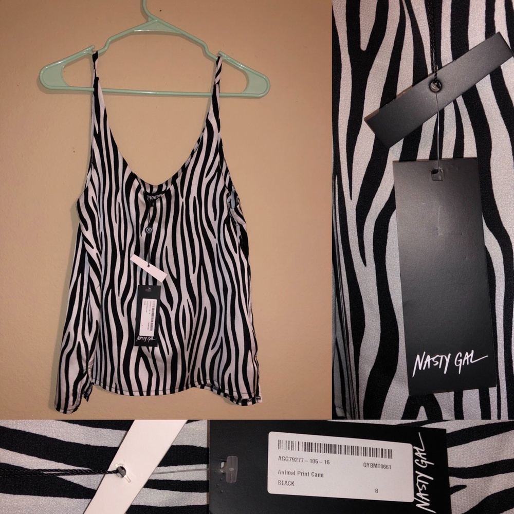 nasty gal zebra print top